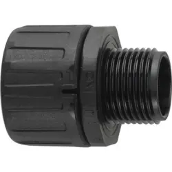 Straight hose screw fitting, PG7, 10 mm, PA, IP66, gray, (L) 33 mm, 55506580