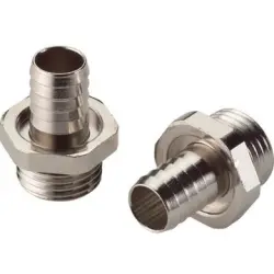 Straight hose screw fitting, PG9, brass, nickel-plated, IP54/IP68, metal, (L) 25 mm, 52003070