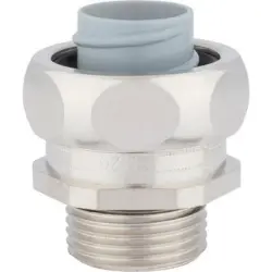 Straight hose screw fitting, M10, 10 mm, brass, nickel-plated, IP54, metal, (L) 31 mm, 55502601