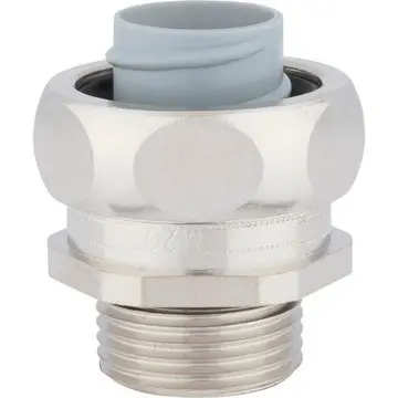 Straight hose screw fitting, M12, 14 mm, brass, nickel-plated, IP54, metal, (L) 33 mm, 55502602 - 1