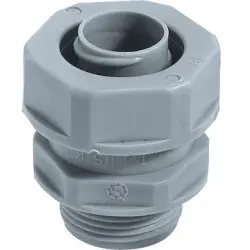 Straight hose screw fitting, PG13.5, 19 mm, PP, IP54/IP65, gray, (L) 41 mm, 52005840