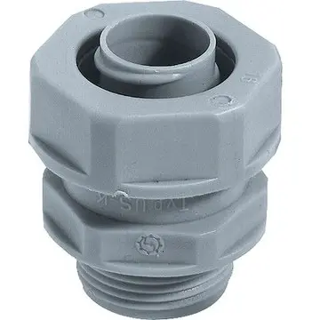 Straight hose screw fitting, PG13.5, 19 mm, PP, IP54/IP65, gray, (L) 41 mm, 52005840 - 1