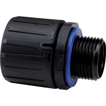 Straight hose screw fitting, M25, 28 mm, PA/polyester, IP66/IP67/IP68/IP69, gray, (L) 35 mm, 55506275 - 1