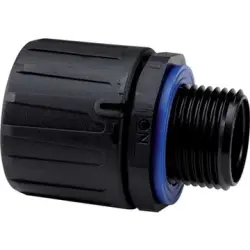 Straight hose screw fitting, M63, 54 mm, PA/polyester, IP66/IP67/IP68/IP69, black, (L) 49 mm, 55506225