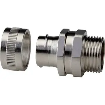 Straight hose screw fitting, M16, 16 mm, stainless steel/brass, nickel-plated, IP40, metal, (L) 34.2 mm, 55503491 - 1