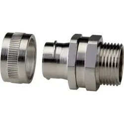 Straight hose screw fitting, M16, 12 mm, stainless steel/brass, nickel-plated, IP40, metal, (L) 32.2 mm, 55503211