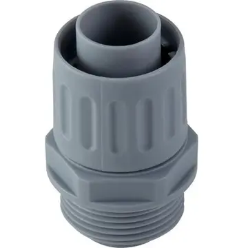 Straight hose screw fitting, M63, 56 mm, PP, IP54, gray, (L) 68 mm, 55501470 - 1