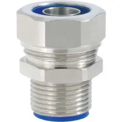 Straight hose screw fitting, M12, 10 mm, brass, nickel-plated, metal, (L) 29.8 mm, 55510200