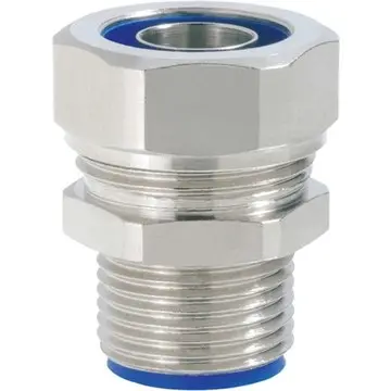 Straight hose screw fitting, M20, 16 mm, brass, nickel-plated, IP66/IP67/IP68 (5bar)/IP69, metal, (L) 33 mm, 55510230 - 1