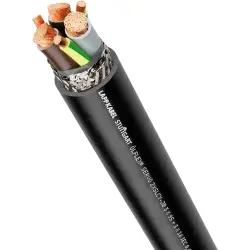 PVC motor connection cable ÖLFLEX SERVO 2XSLCY-JB 6 G 3x6.0 mm + 3G1.0 mm², AWG 18, shielded, black, 1133618