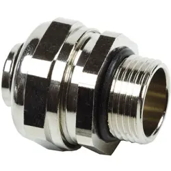 Straight hose screw fitting, M20, brass, nickel-plated, IP67, metal, (L) 31 mm, 61803801