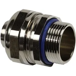 Straight hose screw fitting, PG13.5, brass, nickel-plated, IP67, metal, (L) 31 mm, 61803817