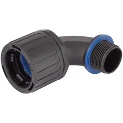 90° hose screw fitting, M20, 16 mm, PA, IP66/IP67/IP68/IP69, gray, (L) 38 mm, 55507312