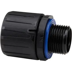 Straight hose screw fitting, NPT 3/4", 28 mm, PA, IP66/IP67/IP68 (2bar)/IP69, black, 55507730