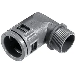 90° hose screw fitting, M16, PA, IP68/IP69, black, (L) 40.5 mm, 55501145