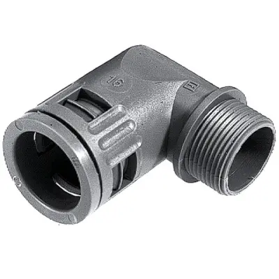 90° hose screw fitting, M40, PA, IP68/IP69, black, (L) 72 mm, 55501225 - 1