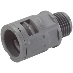 Straight hose screw fitting, NPT 1", PA, IP68/IP69, black, (L) 52 mm, 61800765