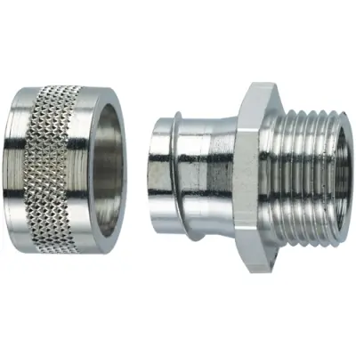Straight hose screw fitting, 2 pieces, M12, 10 mm, brass, nickel-plated, IP54, metal, (L) 21 mm, 55501981 - 1