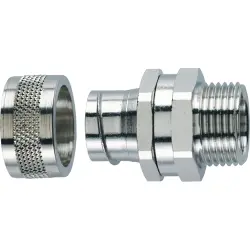 Straight hose screw fitting, 2 pieces, M16, 12 mm, brass, nickel-plated, IP54, metal, (L) 32.2 mm, 55502003