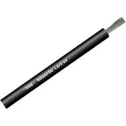 Rubber connection cable NSGAFÖU 1,8/3 kV 1 x 6.0 mm², unshielded, black, 1600303