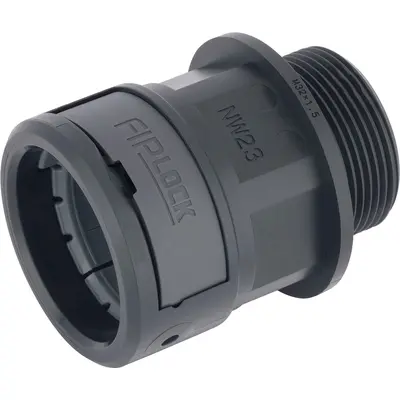 Straight hose screw fitting, M40, 29 mm, PA, IP66/IP67/IP68/IP69, gray, (L) 59.4 mm, 61804238 - 1