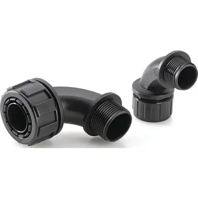90° hose screw fitting, PG21, PA, IP65/IP67, gray, (L) 63 mm, 55502373 - 1