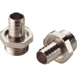 Straight hose screw fitting, M12, brass, nickel-plated, IP54/IP68, metal, (L) 25 mm, 52002828