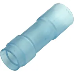 Butt connector with heat shrink insulation, 0.25-2.5 mm², AWG 22 to 14, transparent blue, 15 mm, 696192-000
