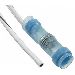 Butt connector with heat shrink insulation, 0.61 mm², AWG 20, transparent blue, 16.5 mm, 174414-000
