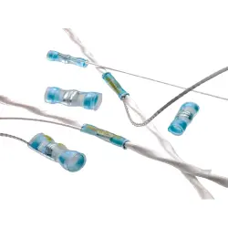 Butt connector with heat shrink insulation, AWG 20, transparent blue, 16.5 mm, CB0213-000