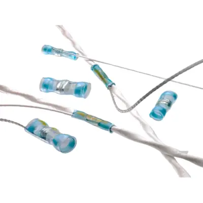 Butt connector with heat shrink insulation, AWG 20, transparent blue, 16.5 mm, CB0213-000 - 1