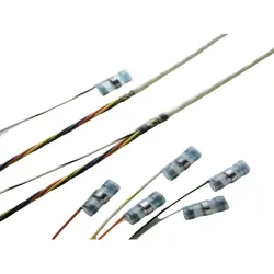 Butt connector with heat shrink insulation, 0.38 mm², AWG 22, transparent blue, 16.5 mm, 940590-000