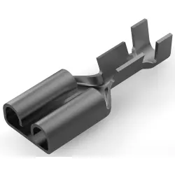 Uninsulated flat plug sleeve, 6.35 x 0.81 mm, 0.51 to 1.65 mm², AWG 20 to 15, brass, tin-plated, 5-160667-2