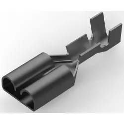 Uninsulated flat plug sleeve, 6.35 x 0.81 mm, 0.32 to 0.82 mm², AWG 22 to 18, brass, tin-plated, 60838-1