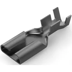 Uninsulated flat plug sleeve, 9.53 x 1.22 mm, 4.0 to 6.63 mm², AWG 11 to 9, brass, tin-plated, 182490-2