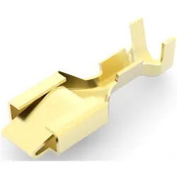 Uninsulated flat plug sleeve, 6.35 x 0.81 mm, 0.51 to 1.31 mm², AWG 20 to 16, brass, 640841-1