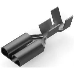 Uninsulated flat plug sleeve, 6.35 x 0.81 mm, 1.03 to 2.62 mm², AWG 17 to 13, phosphor bronze, tin-plated, 280098-2