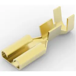Uninsulated flat plug sleeve, 4.75 x 0.51 mm, 0.51 to 1.31 mm², AWG 20 to 16, brass, 60214-1