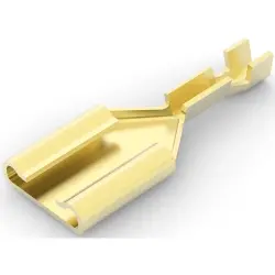 Uninsulated flat plug sleeve, 6.35 x 0.81 mm, 0.12 to 0.32 mm², AWG 26 to 22, brass, 61202-1
