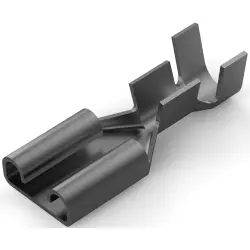 Uninsulated flat plug sleeve, 6.35 x 0.81 mm, 0.82 to 2.08 mm², AWG 18 to 14, brass, tin-plated, 42400-2
