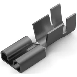 Uninsulated flat plug sleeve, 6.35 x 0.81 mm, 4.0 to 6.63 mm², AWG 11 to 9, brass, tin-plated, 180367-2