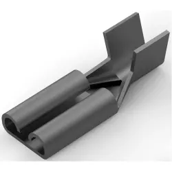 Uninsulated flat plug sleeve, 2.8 x 0.51 mm, 0.51 to 0.82 mm², AWG 20 to 18, brass, tin-plated, 62850-1