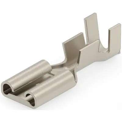Uninsulated flat plug sleeve, 4.75 x 0.51 mm, AWG 20 to 16, steel, nickel-plated, 60621-1 - 1