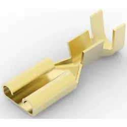Uninsulated flat plug sleeve, 4.75 x 0.51 mm, 0.51 to 1.31 mm², AWG 20 to 16, brass, 42452-1