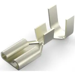 Uninsulated flat plug sleeve, 6.35 x 0.81 mm, 1.31 to 3.31 mm², AWG 16 to 12, steel, nickel-plated, 42579-1