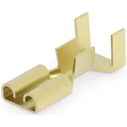 Uninsulated flat plug sleeve, 6.35 x 0.81 mm, 2.08 to 5.26 mm², AWG 14 to 10, brass, 60635-3