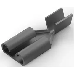 Uninsulated flat plug sleeve, 6.35 x 0.81 mm, 0.82 to 2.08 mm², AWG 18 to 14, brass, tin-plated, 41194