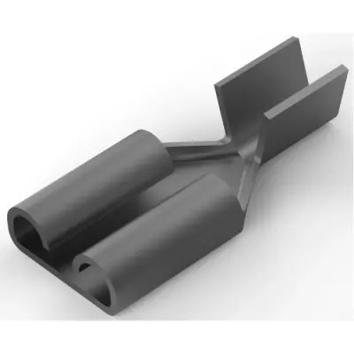 Uninsulated flat plug sleeve, 6.35 x 0.81 mm, 0.82 to 2.08 mm², AWG 18 to 14, brass, tin-plated, 41194 - 1