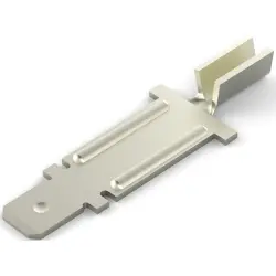 Uninsulated flat plug sleeve, 6.35 x 0.81 mm, 0.32 to 1.65 mm², AWG 22 to 15, steel, nickel-plated, 63301-1