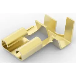 Uninsulated flat plug sleeve, 6.35 x 0.81 mm, 0.82 to 2.08 mm², AWG 18 to 14, brass, 63009-1
